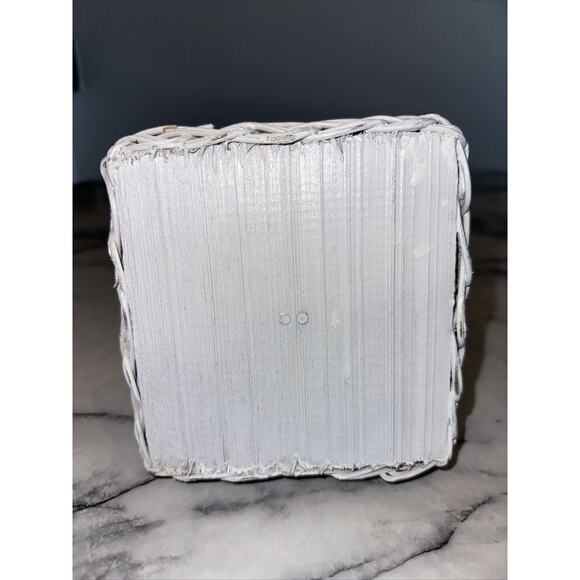 Vintage White Wicker Vanity Mirror Makeup Pedestal Tilting Shabby Chic Boho 17" - Picture 6 of 9